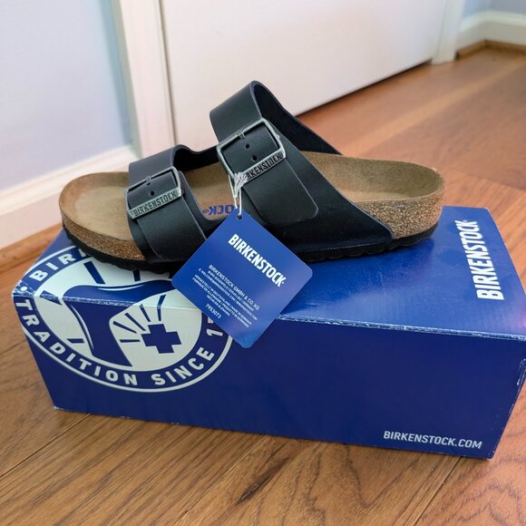 Birkenstock Arizona Soft Footbed Leather - Blue - Regular Width - Picture 2 of 5